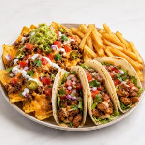 Combo Tex Mex ( aros de cebolla 4ud, alitas misissipi 4ud, finger de mozzarela 4ud, jalapeños rellenos de chedar 4ud)